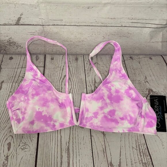 NWT California Waves Deep "V Wire Bralette" Swim Top XL - Picture 1 of 4